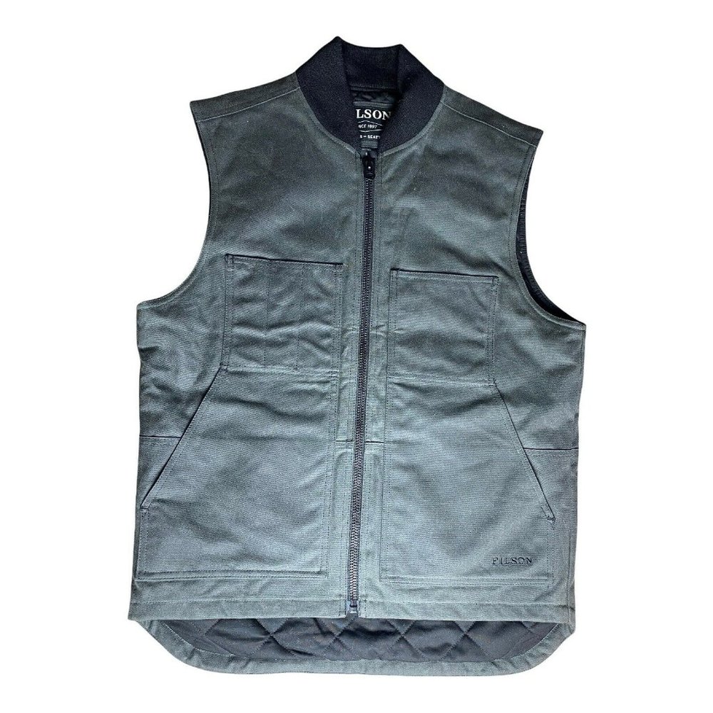 Filson Men's Work Vest Small “Faded Black” Quilt Lined 20087430